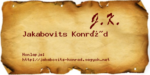 Jakabovits Konrád névjegykártya